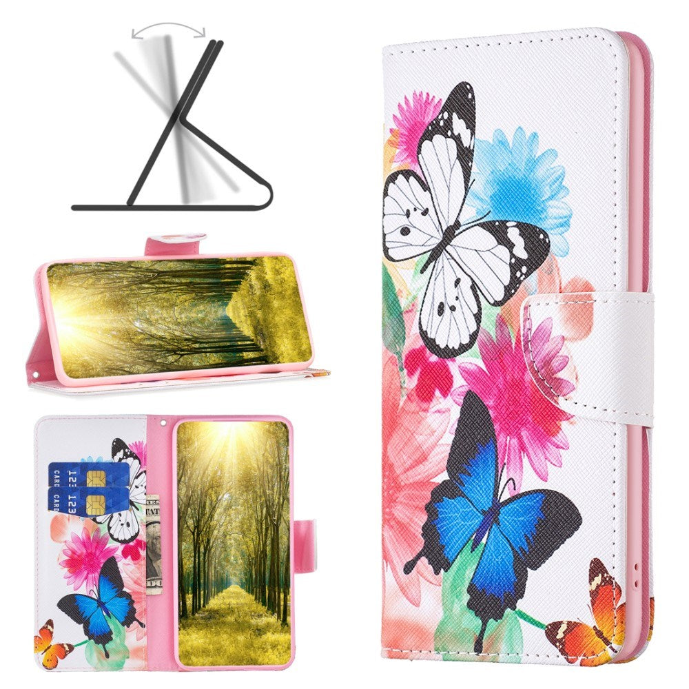 EIDERWOOD iPhone 16 Leather Case w, Wallet & Print - Butterflies