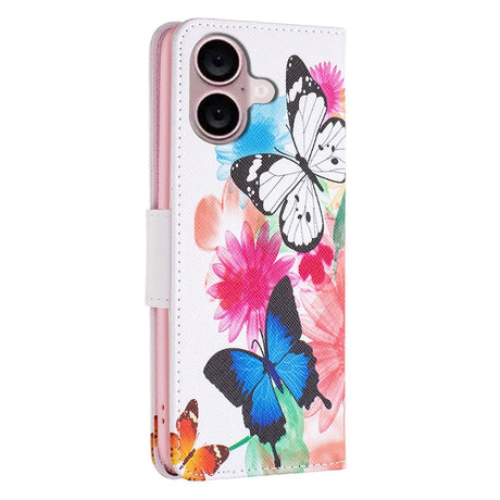 EIDERWOOD iPhone 16 Leather Case w, Wallet & Print - Butterflies