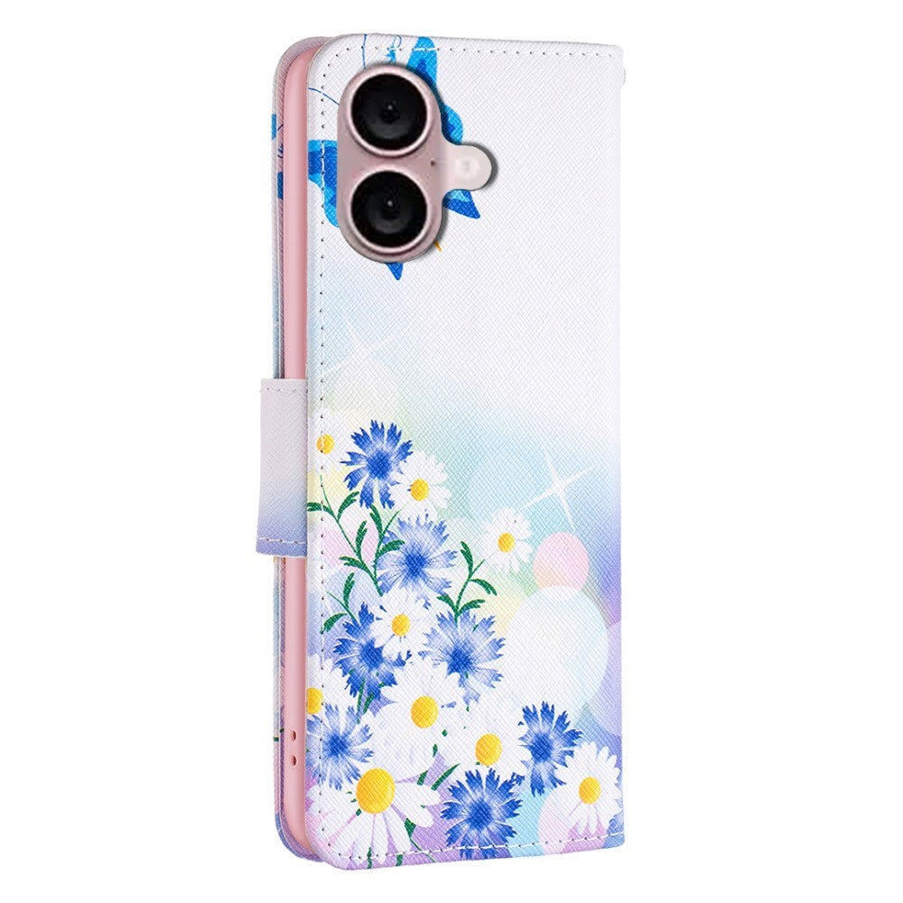 EIDERWOOD iPhone 16 Leather Case w, Wallet & Print - Flowers and Butterfly