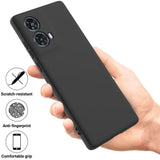 Motorola Moto G85 (5G) Liquid Silicone Case w. Strap - Black