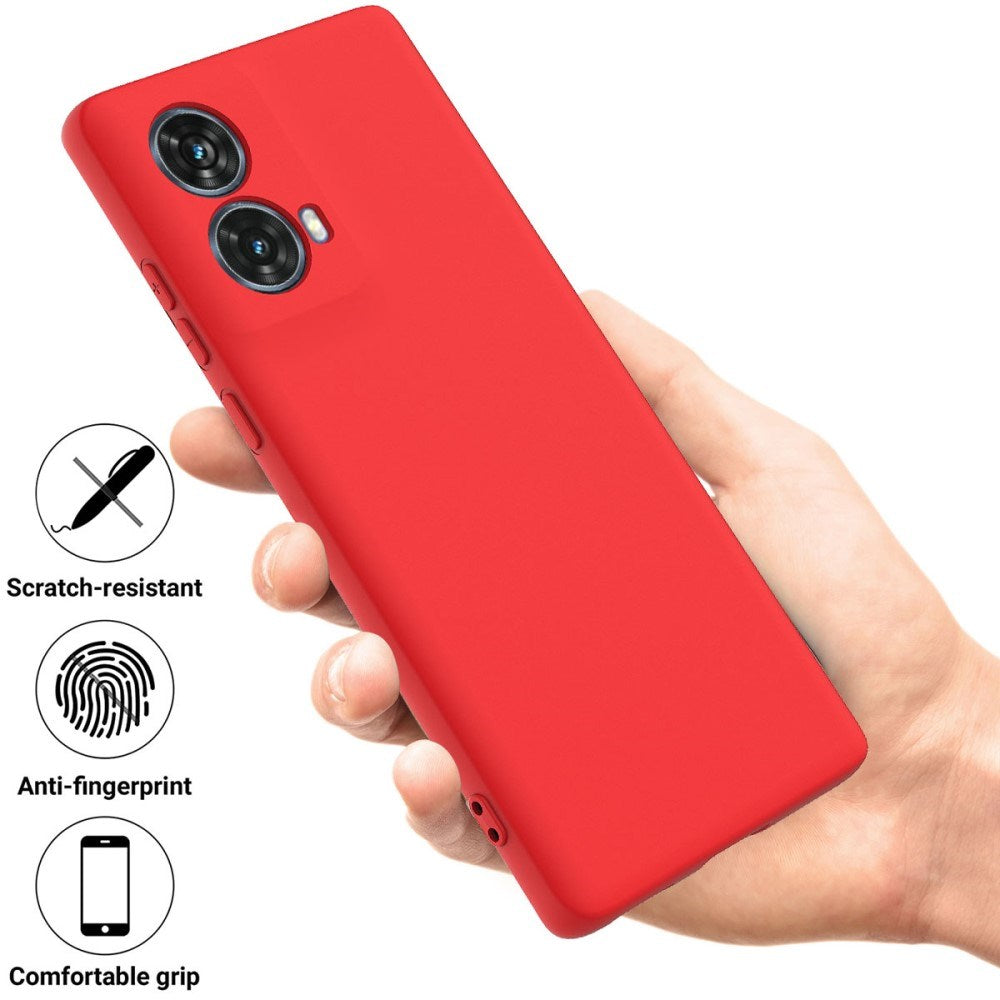 Motorola Moto G85 (5G) Liquid Silicone Case w. Strap - Red