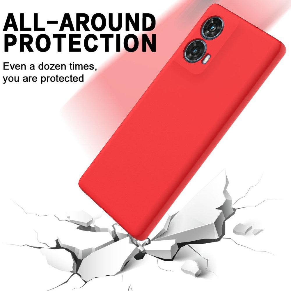 Motorola Moto G85 (5G) Liquid Silicone Case w. Strap - Red