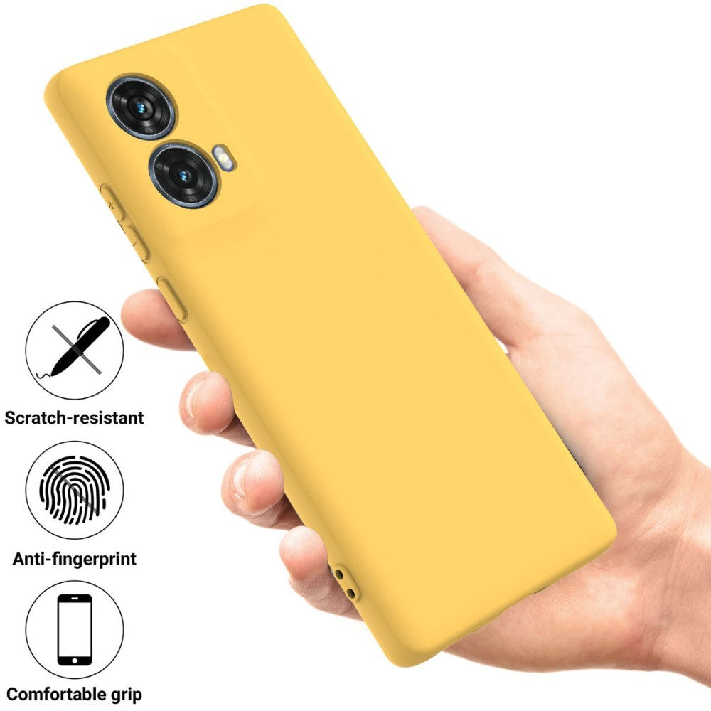 Motorola Moto G85 (5G) Liquid Silicone Case w. Strap - Yellow