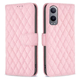 EIDERWOOD OnePlus Nord CE4 Lite (5G) Leather Flip Case w. Wallet & Strap - Rhombus - Pink