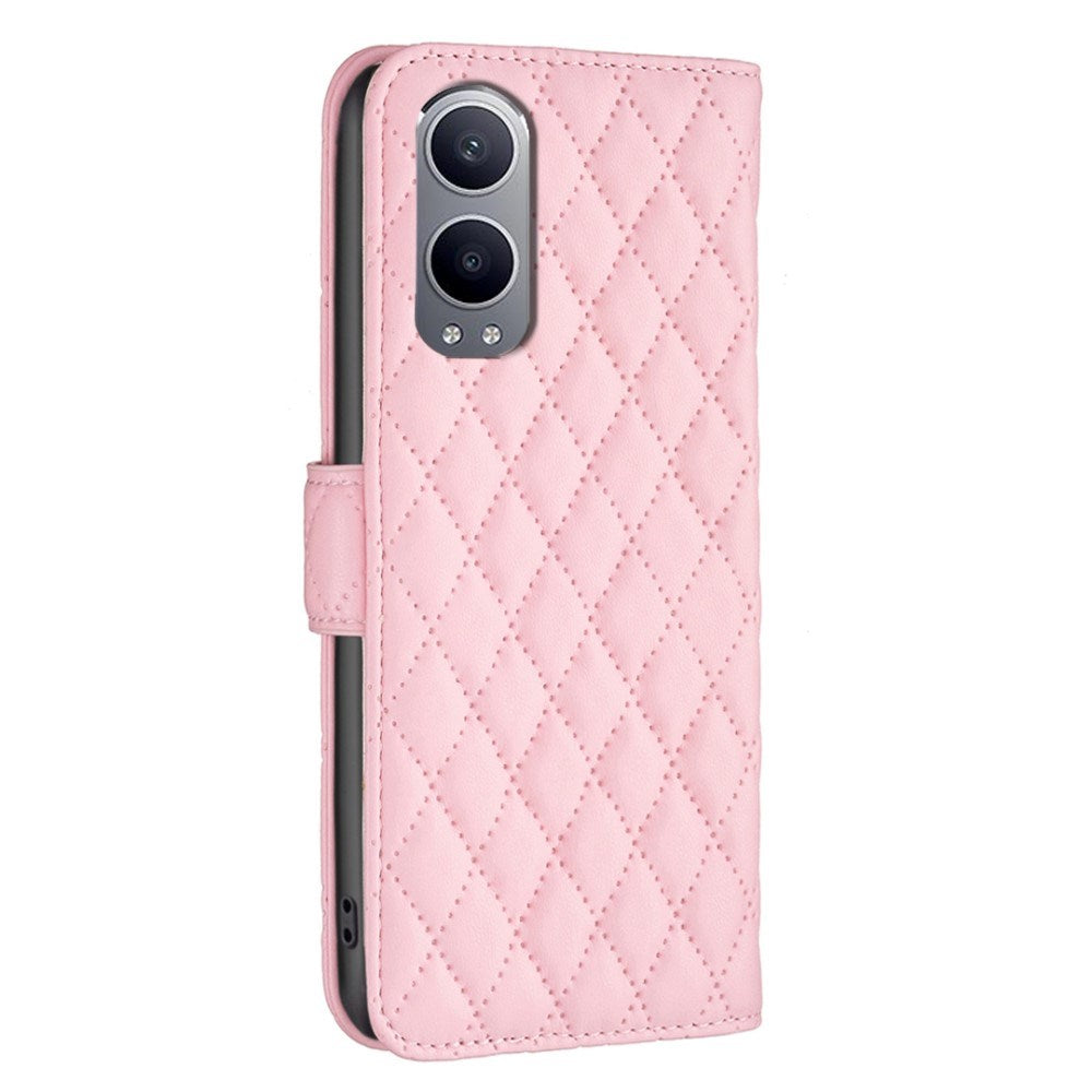 EIDERWOOD OnePlus Nord CE4 Lite (5G) Leather Flip Case w. Wallet & Strap - Rhombus - Pink