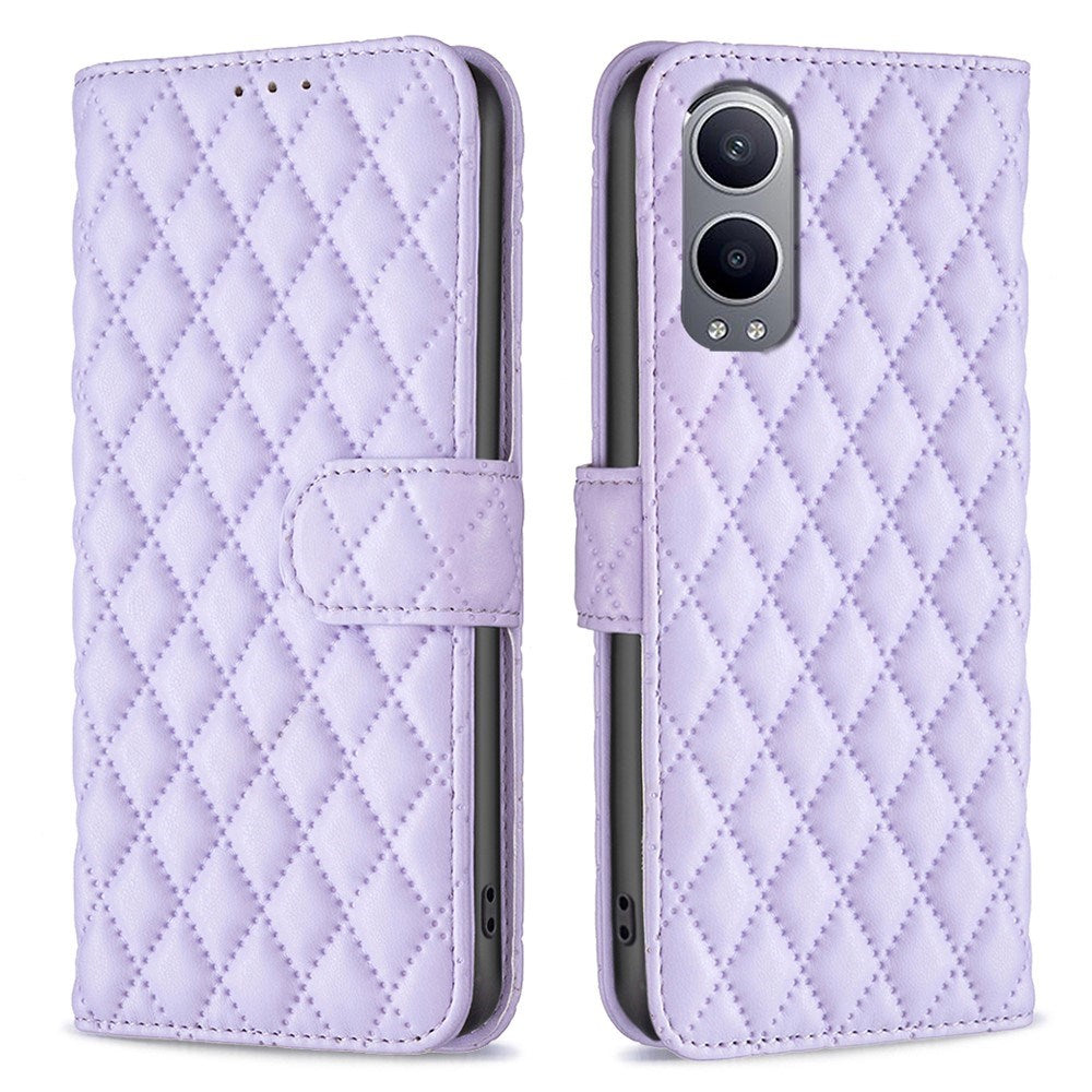 EIDERWOOD OnePlus Nord CE4 Lite (5G) Leather Flip Case w. Wallet & Strap - Rhombus - Purple