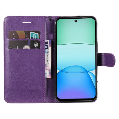 EIDERWOOD Xiaomi Redmi 13 Faux Leather Case with Wallet and Strap - Purple