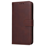 EIDERWOOD Samsung Galaxy S24 FE Leather Flip Case with Wallet and Strap - Brown