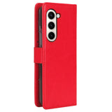 EIDERWOOD Samsung Galaxy Z Fold6 Leather Case with Wallet and Strap - Red