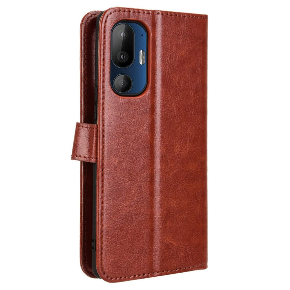 EIDERWOOD HTC U24 Pro (5G) Glossy Leather Case with Wallet & Strap - Brown