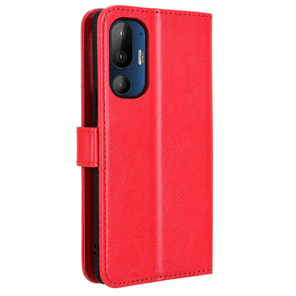 EIDERWOOD HTC U24 Pro (5G) Glossy Leather Case with Wallet & Strap - Red