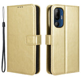 EIDERWOOD HTC U24 Pro (5G) Glossy Leather Case with Wallet & Strap - Gold