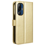 EIDERWOOD HTC U24 Pro (5G) Glossy Leather Case with Wallet & Strap - Gold