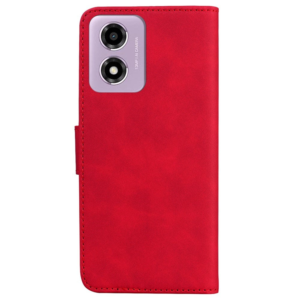 EIDERWOOD Motorola Moto E14 (4G) / G04s (4G) Leatherette Flip Case with Stand Function & Card Holder - Red