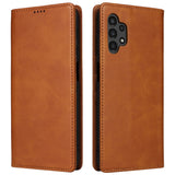 EIDERWOOD Samsung Galaxy A13 (4G/5G) / A04s / M13 Faux Leather Flip Case with Cardholder & Stand Function - Brown