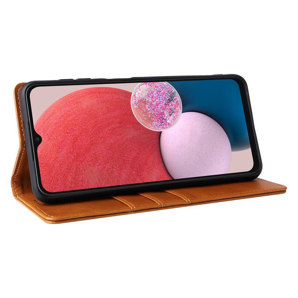 EIDERWOOD Samsung Galaxy A13 (4G/5G) / A04s / M13 Faux Leather Flip Case with Cardholder & Stand Function - Brown
