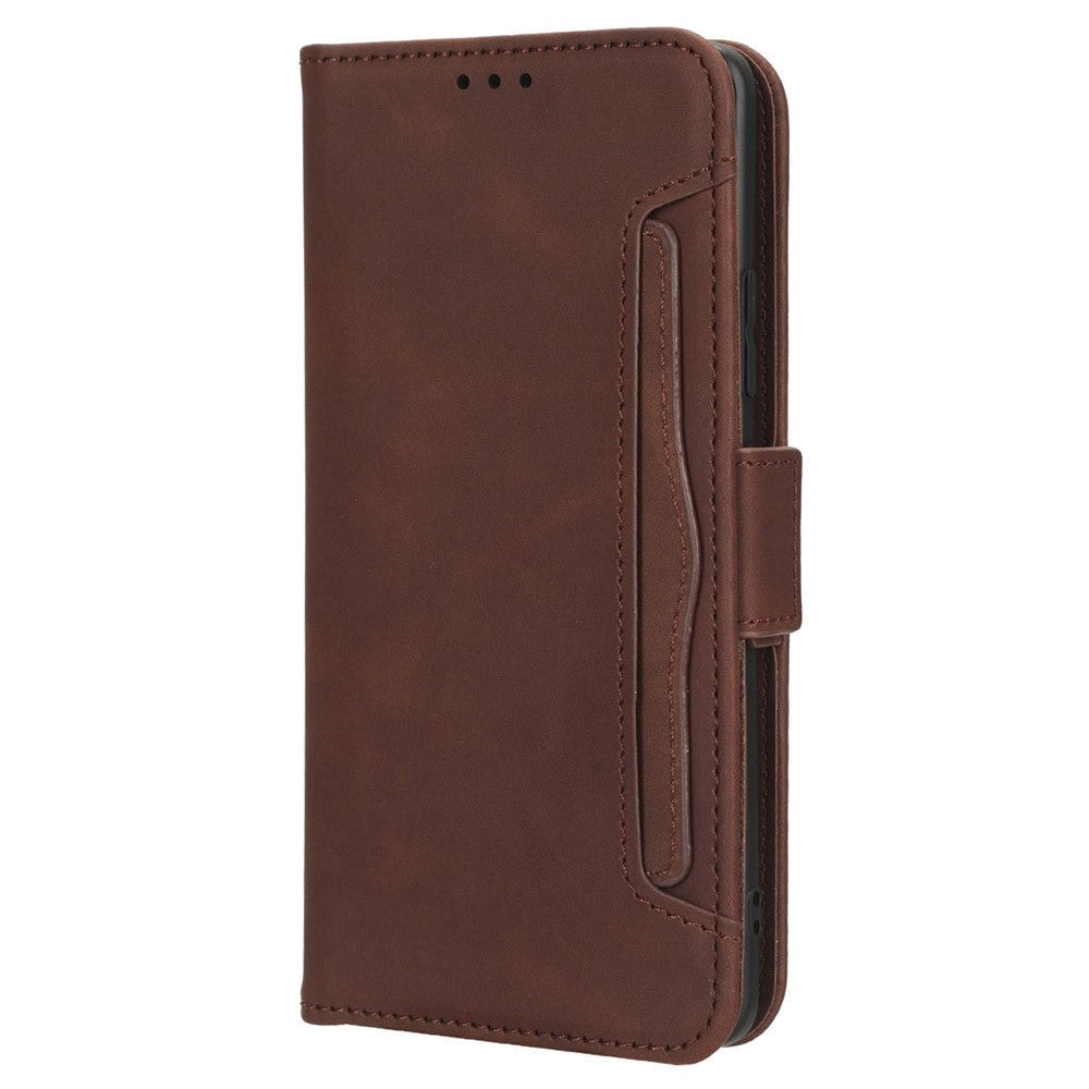 Motorola Edge 30 Fusion Leather Case w. Stand / Card Holder & Extra Card Pocket - Brown