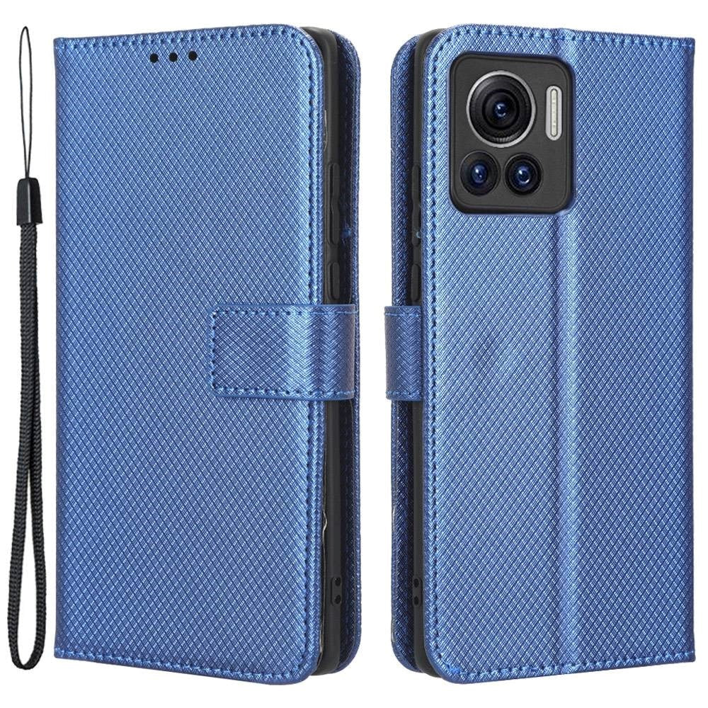 Motorola Edge 30 Ultra Leather Flip Case with Wallet - Blue