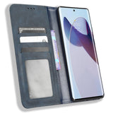 Motorola Edge 30 Ultra Leather Flip Case with Stand and Wallet - Blue