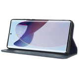 Motorola Edge 30 Ultra Leather Flip Case with Stand and Wallet - Blue