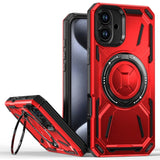 EIDERWOOD iPhone 16 Plus Tough Case w. Magnetic Kickstand - MagSafe Compatible - Red