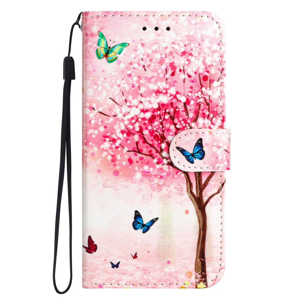 EIDERWOOD HMD Pulse / Pulse Pro / Pulse+ PU Leather Flip Case w. Wallet and Strap - Pink Tree