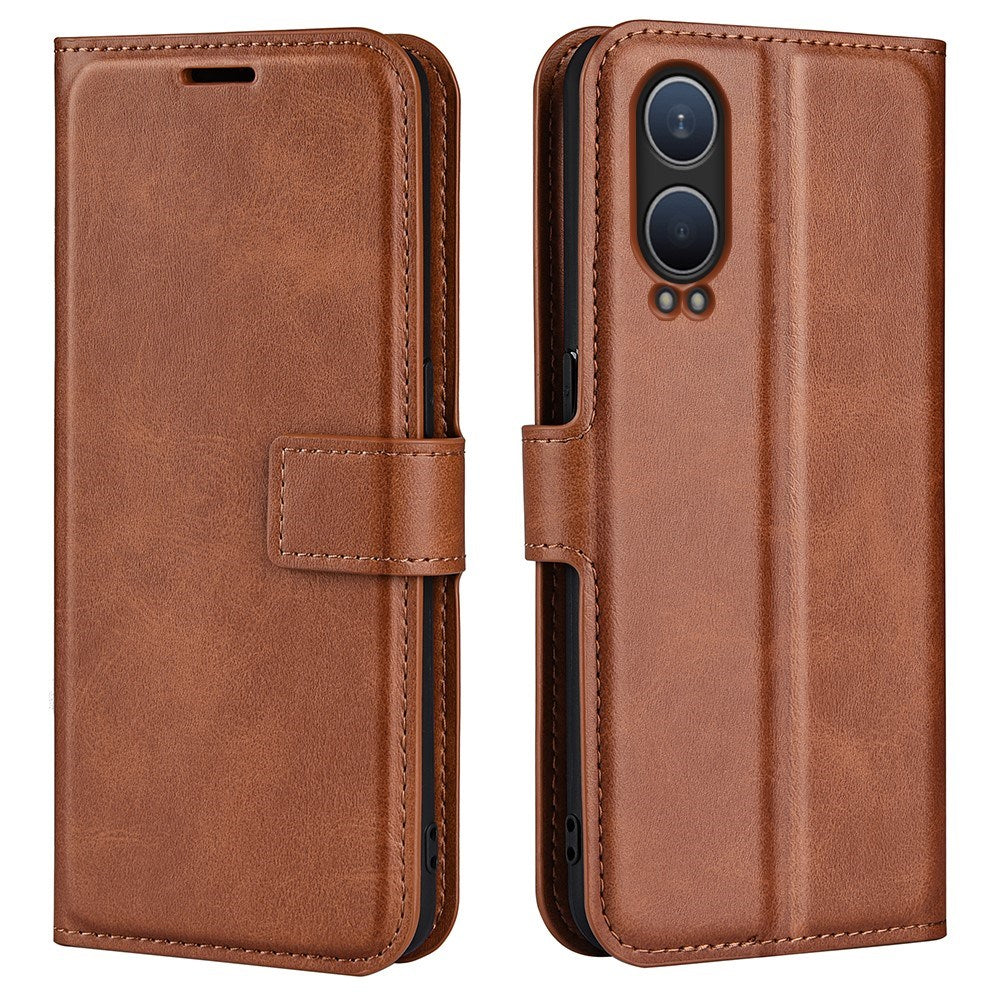 EIDERWOOD OnePlus Nord CE4 Lite (5G) Leather Flip Case w. Card Holder & Magnetic Closure - Light Brown