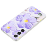 EIDERWOOD Samsung Galaxy S24 FE Flexible Plastic Case with Motif - Transparent / Purple Flowers