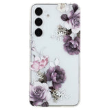 EIDERWOOD Samsung Galaxy S24 FE Flexible Plastic Case with Motif - Transparent / Peony Flowers