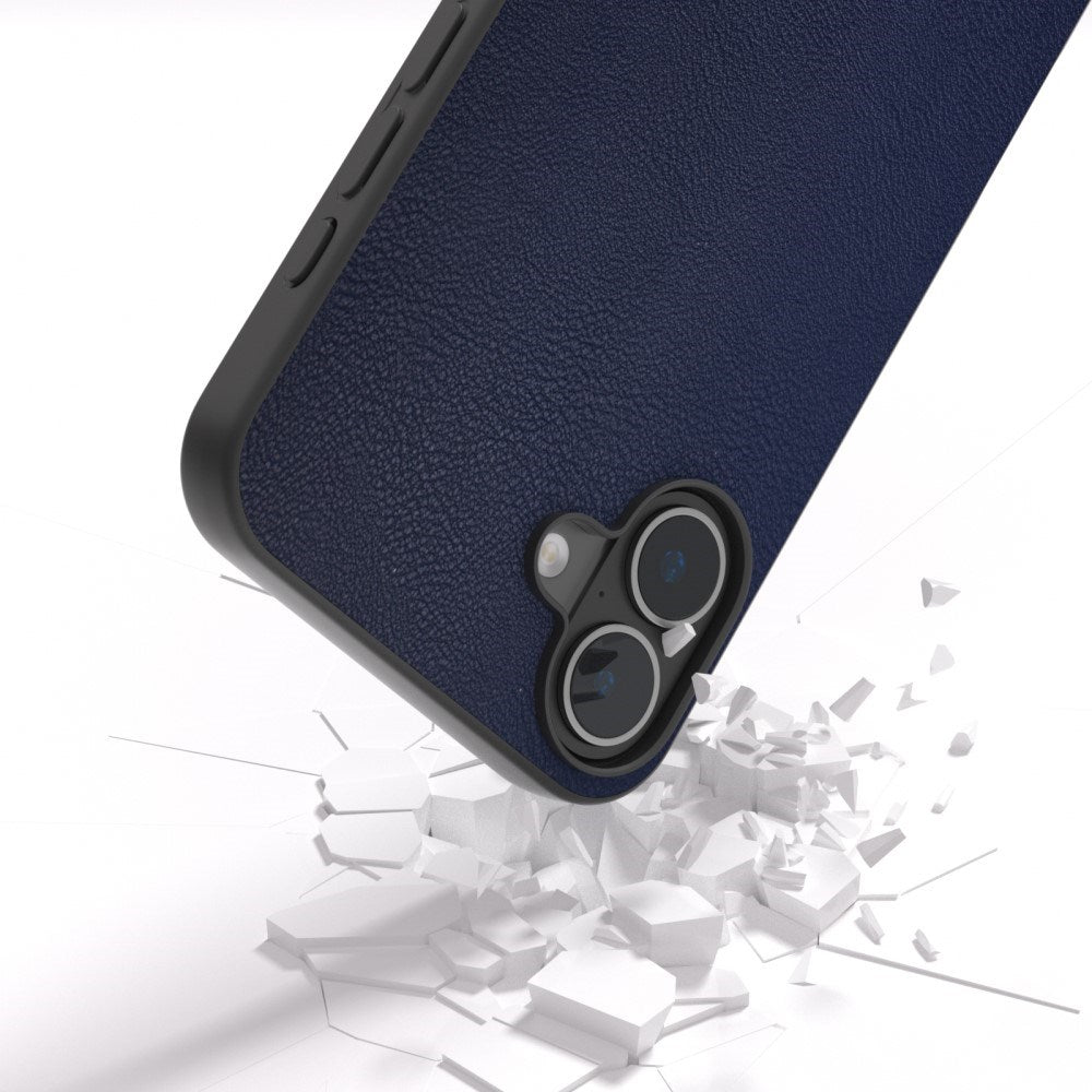 EIDERWOOD iPhone 16 Leather Coated Plastic Case - Blue