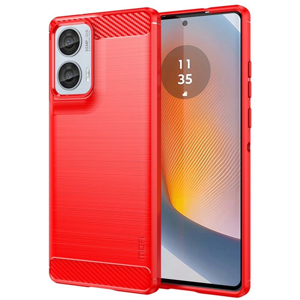 Motorola Moto G85 (5G) / S50 Neo (5G) Brushed Carbon Case - Red