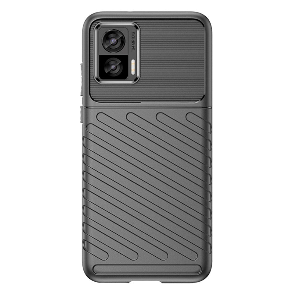 Motorola Edge 30 Neo Thunder Series Twill Plactic Back Case - Black