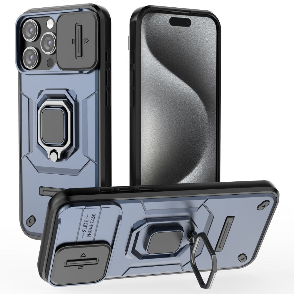 EIDERWOOD iPhone 16 Pro Max Tough Case w. Magnetic Kickstand & Cam Slider - Blue