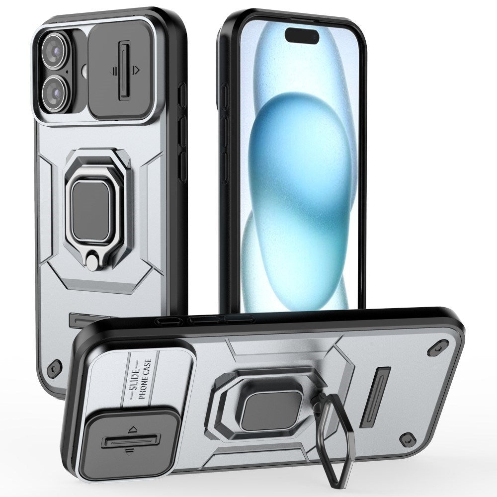 EIDERWOOD iPhone 16 Plus Tough Case w. Magnetic Kickstand & Cam Slider - Grey