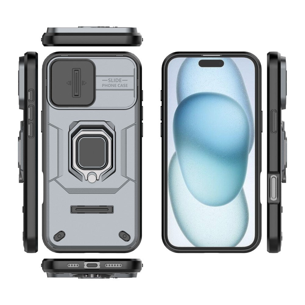 EIDERWOOD iPhone 16 Plus Tough Case w. Magnetic Kickstand & Cam Slider - Grey