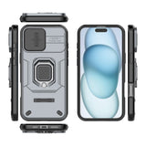 EIDERWOOD iPhone 16 Plus Tough Case w. Magnetic Kickstand & Cam Slider - Grey