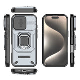 EIDERWOOD iPhone 16 Pro Tough Case w. Magnetic Kickstand & Cam Slider - Grey