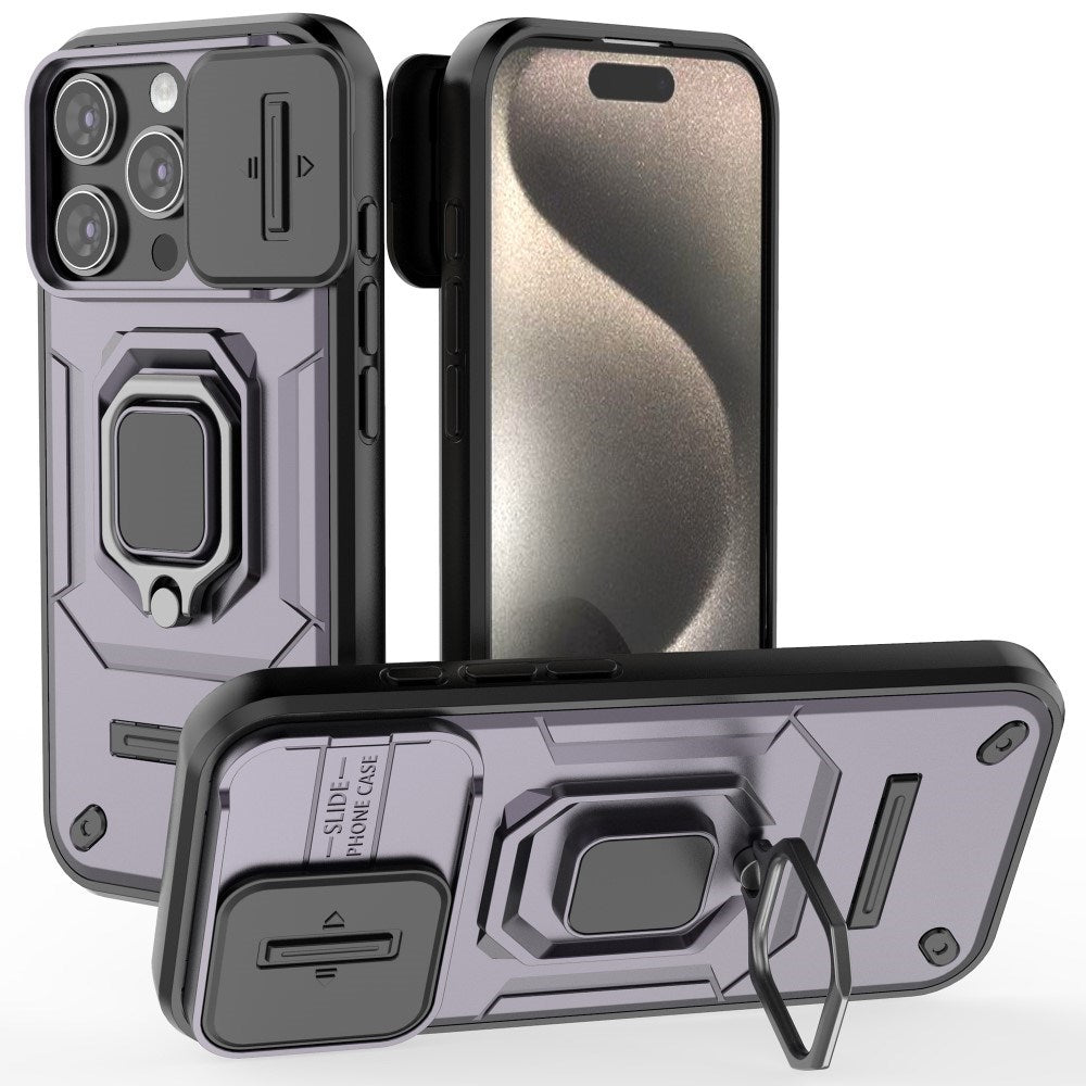 EIDERWOOD iPhone 16 Pro Tough Case w. Magnetic Kickstand & Cam Slider - Purple