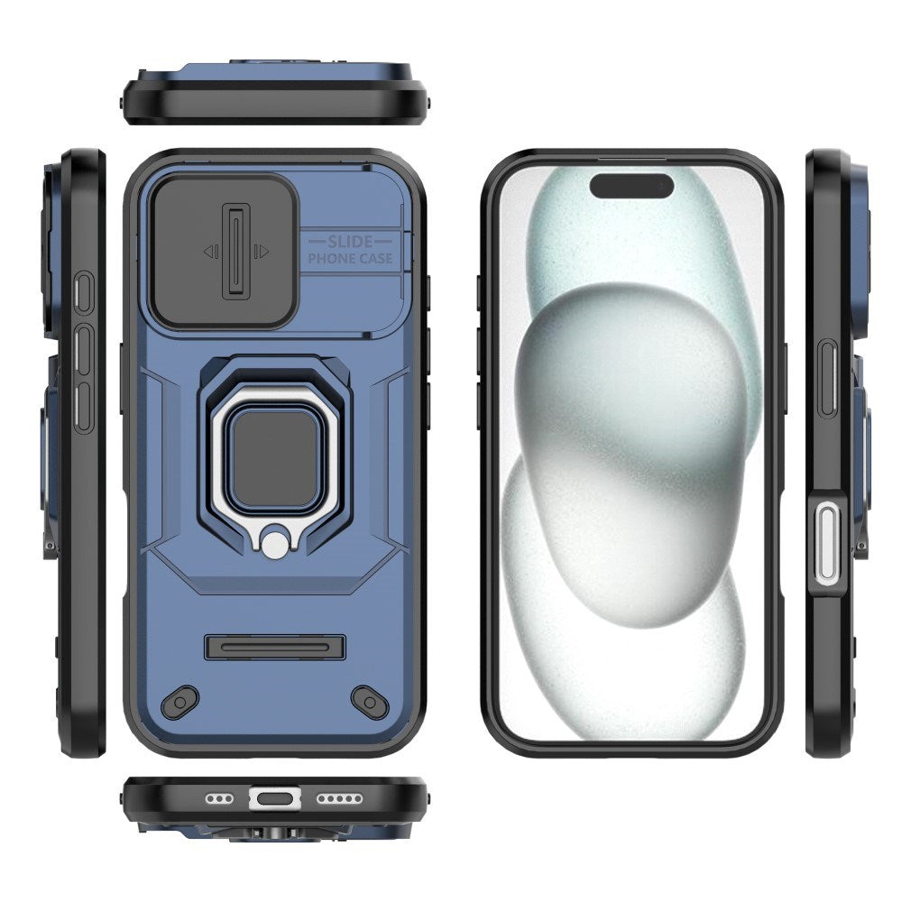 EIDERWOOD iPhone 16 Tough Case w. Magnetic Kickstand & Cam Slider - Blue