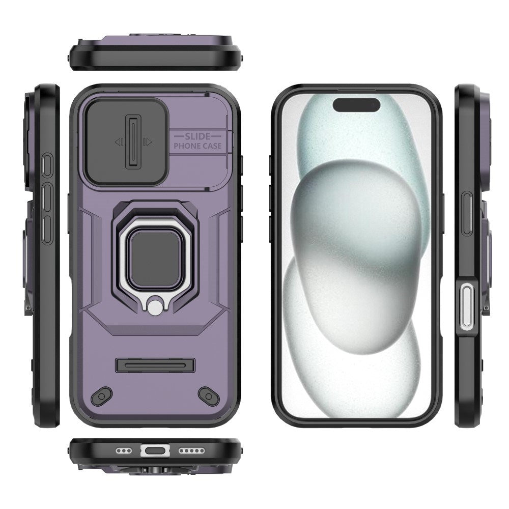 EIDERWOOD iPhone 16 Tough Case w. Magnetic Kickstand & Cam Slider - Purple