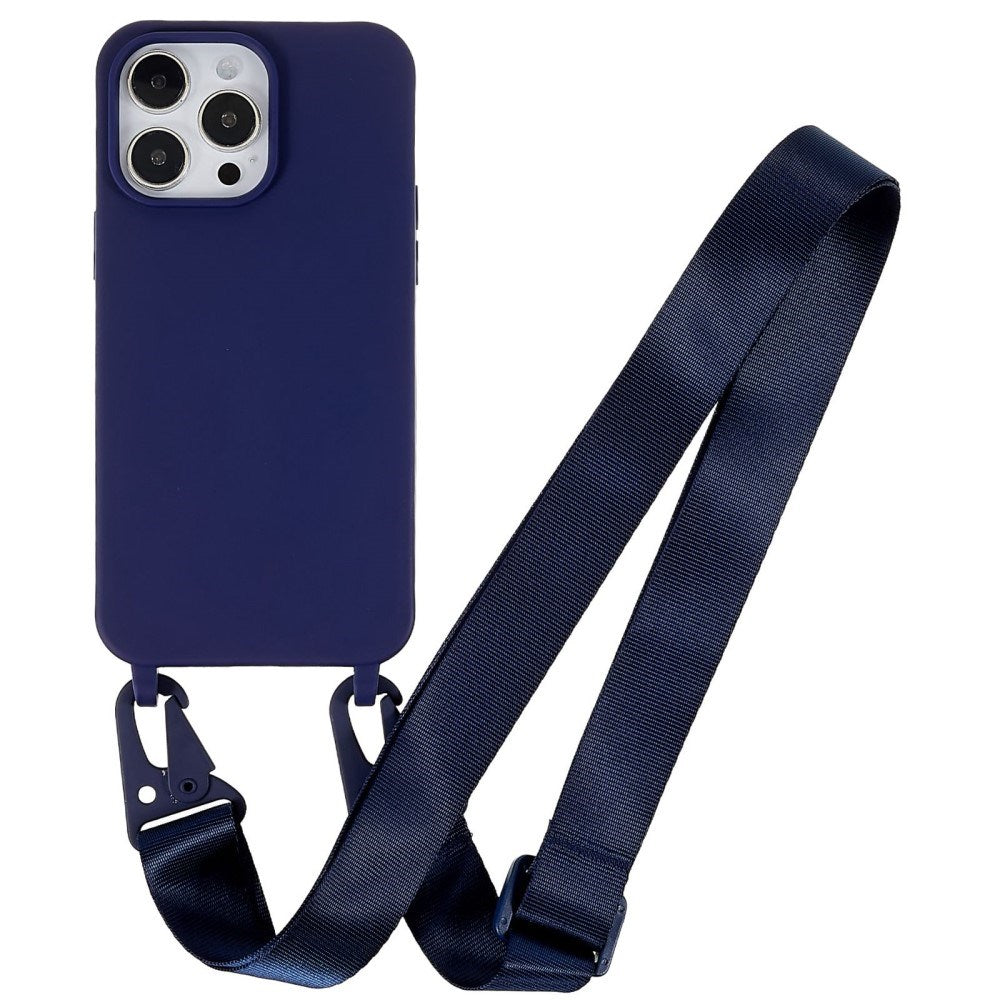 iPhone 16 Pro EIDERWOOD Flexible Plastic Case with Strap - Dark Blue