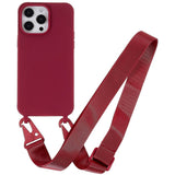 iPhone 16 Pro EIDERWOOD Flexible Plastic Case with Strap - Red