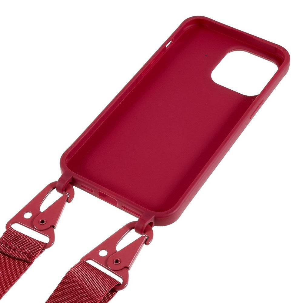 iPhone 16 Pro EIDERWOOD Flexible Plastic Case with Strap - Red