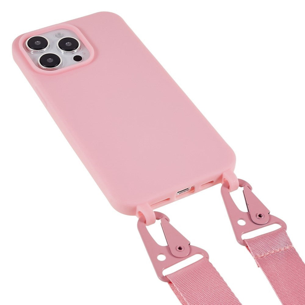 iPhone 16 Pro EIDERWOOD Flexible Plastic Case with Strap - Pink