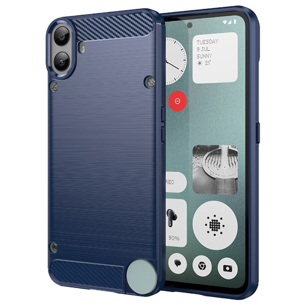 EIDERWOOD Nothing CMF Phone 1 Brushed Carbon Fiber Flexible Plastic Case - Blue