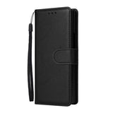 EIDERWOOD Samsung Galaxy Z Fold6 Faux Leather Flip Case with Card Holder & Strap - Black