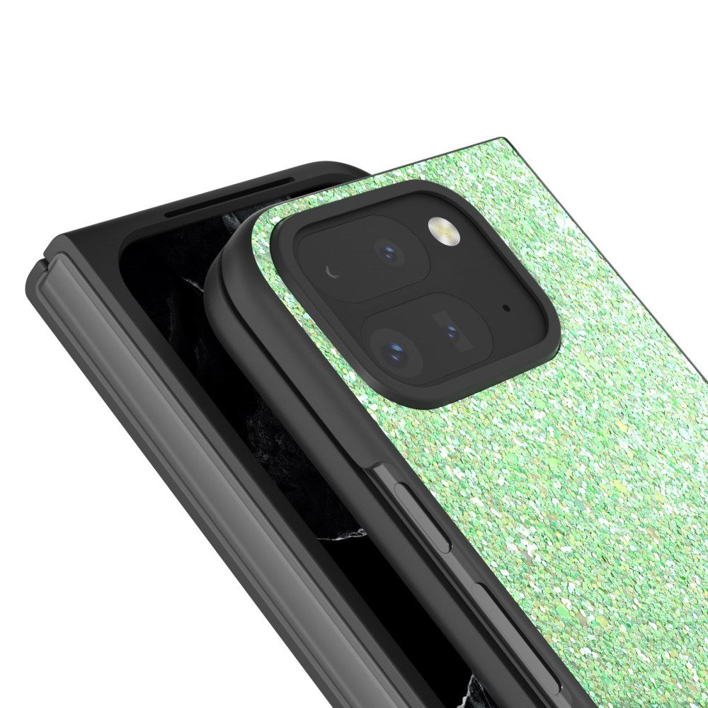 EIDERWOOD Google Pixel 9 Pro Fold (5G) Vegan Leather Glitter Case - Green