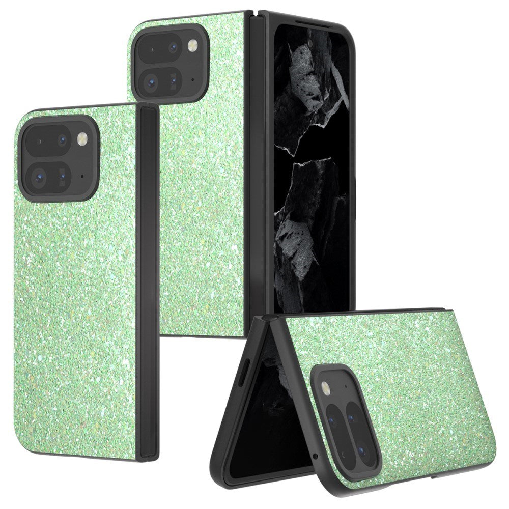 EIDERWOOD Google Pixel 9 Pro Fold (5G) Vegan Leather Glitter Case - Green