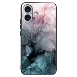 EIDERWOOD iPhone 16 Plastic Case w. Glass Back - Blue / Pink Cloud