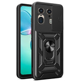 EIDERWOOD Motorola Edge 50 Ultra Tough Case with Magnetic Kickstand & Cam Slider - Black
